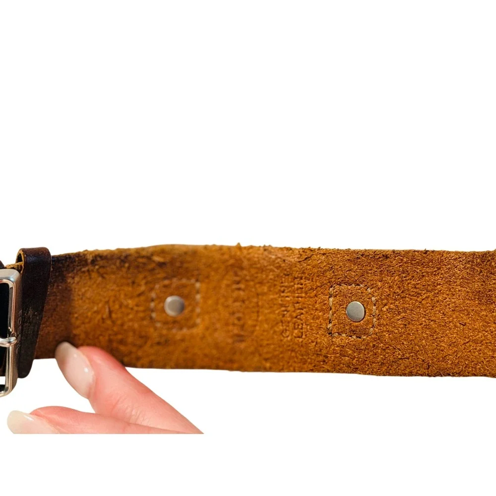 Fossil Womens Square Silver Watch‎ Two Leather Cuff Straps Brown Black JR-1044
